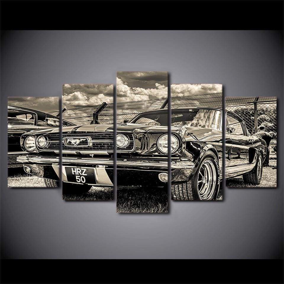 FORD MUSTANG 1965 - Tableau mural sur toile imprimée - Art-Cadre.fr