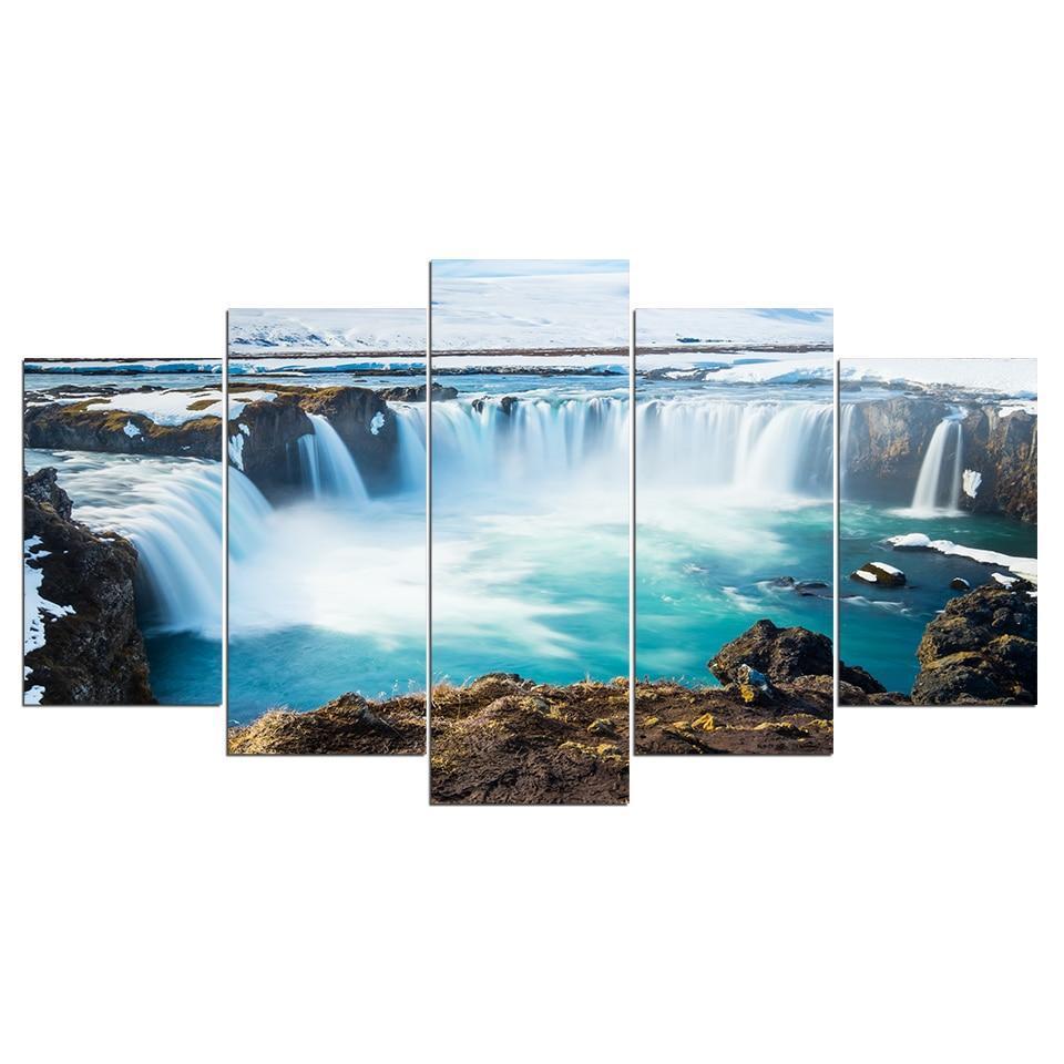 GOÐAFOSS, ISLANDE - Tableau mural sur toile imprimée - Art-Cadre.fr