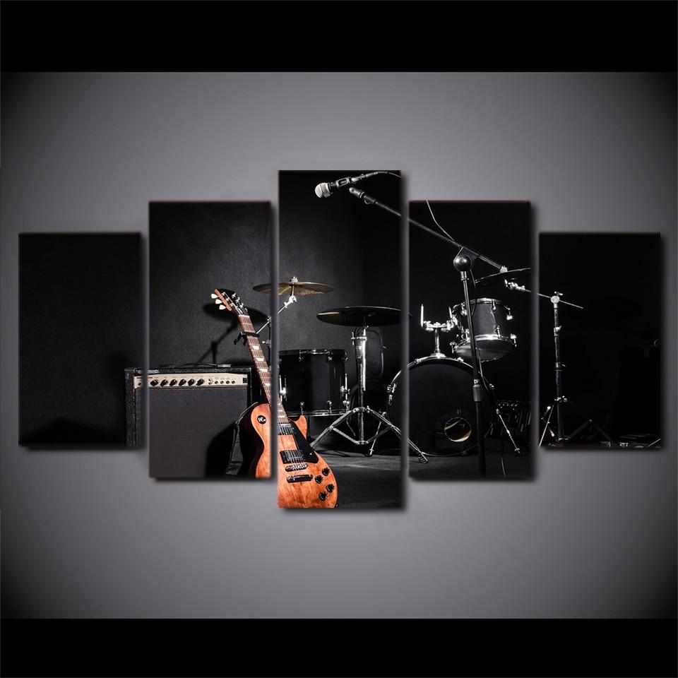 GUITARE ET BATTERIE - Tableau mural sur toile imprimée - Art-Cadre.fr