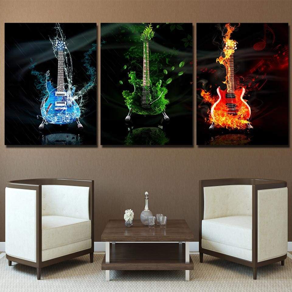 GUITARES ÉLECTRIQUES - Tableau mural sur toile imprimée - Art-Cadre.fr