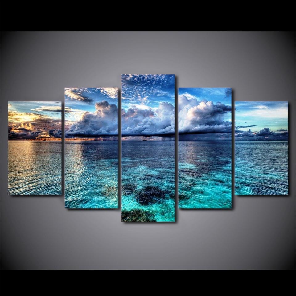 HORIZON BLEU - Tableau mural sur toile imprimée - Art-Cadre.fr