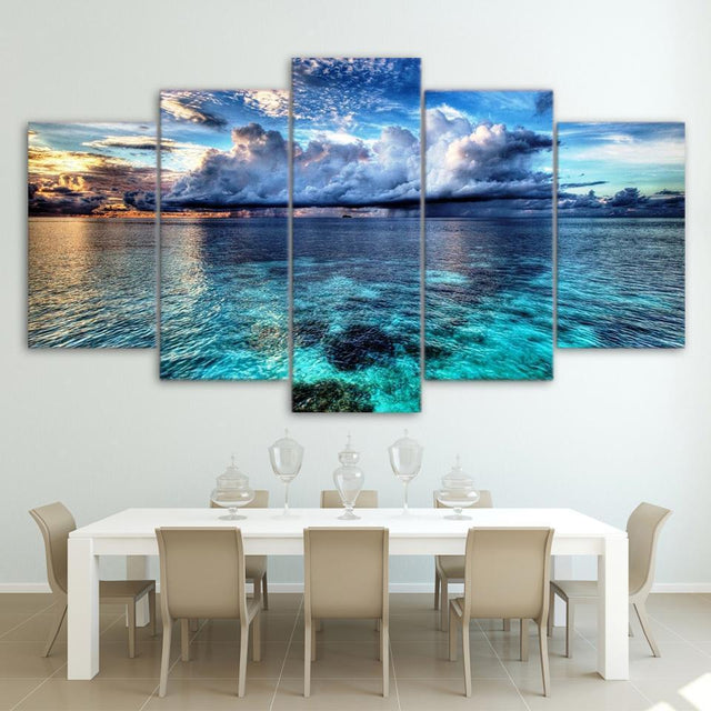 HORIZON BLEU - Tableau mural sur toile imprimée - Art-Cadre.fr