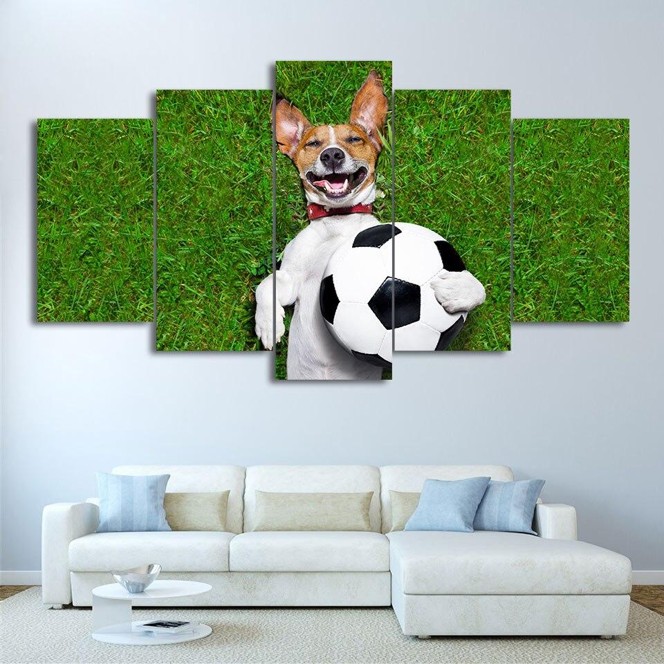 JACK RUSSELL FOOTBALLEUR - Tableau mural sur toile imprimée - Art-Cadre.fr