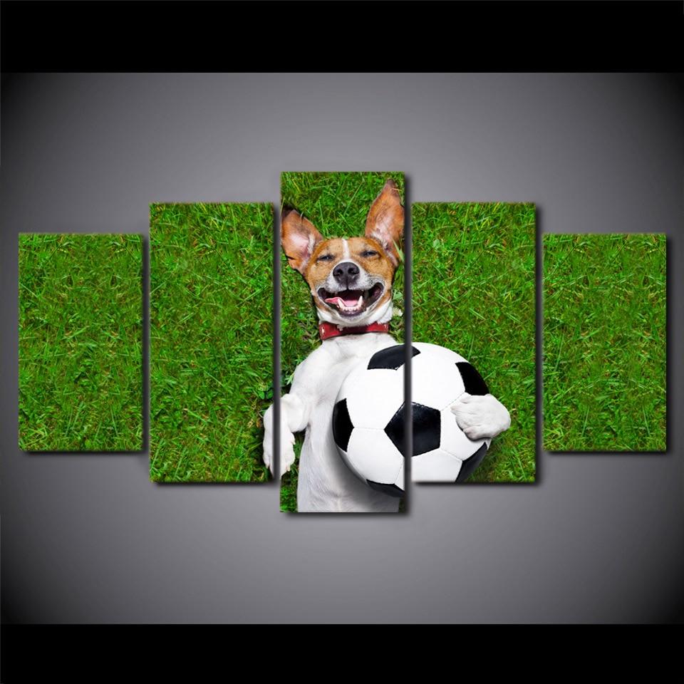JACK RUSSELL FOOTBALLEUR - Tableau mural sur toile imprimée - Art-Cadre.fr