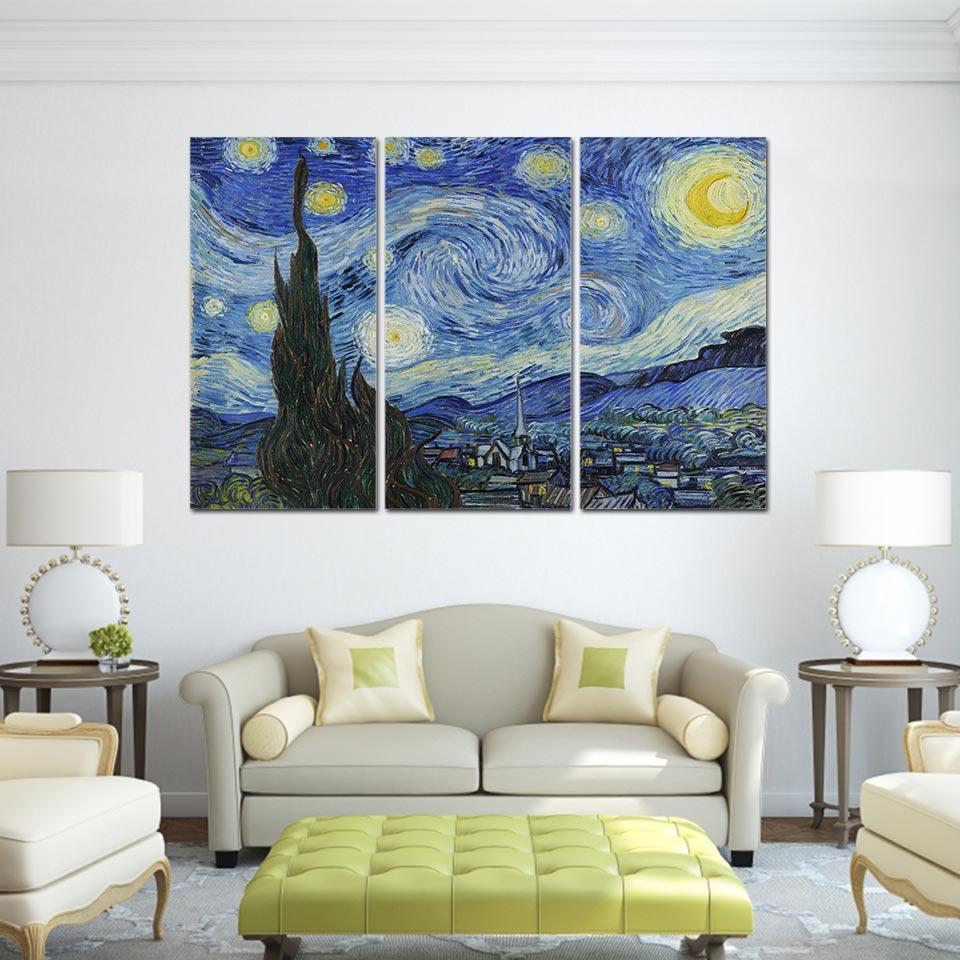 LA NUIT ÉTOILÉE, VAN GOGH - Tableau mural sur toile imprimée - Art-Cadre.fr