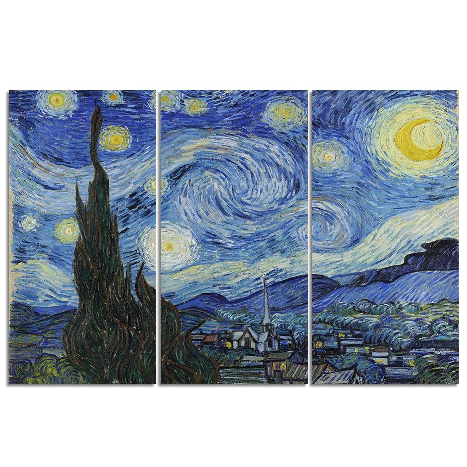 LA NUIT ÉTOILÉE, VAN GOGH - Tableau mural sur toile imprimée - Art-Cadre.fr