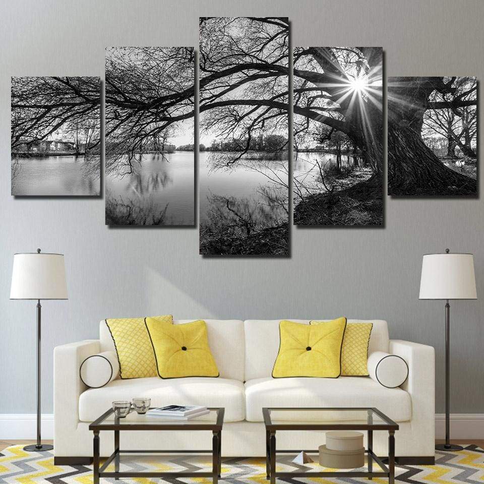 LAC AU MATIN - Tableau mural sur toile imprimée - Art-Cadre.fr