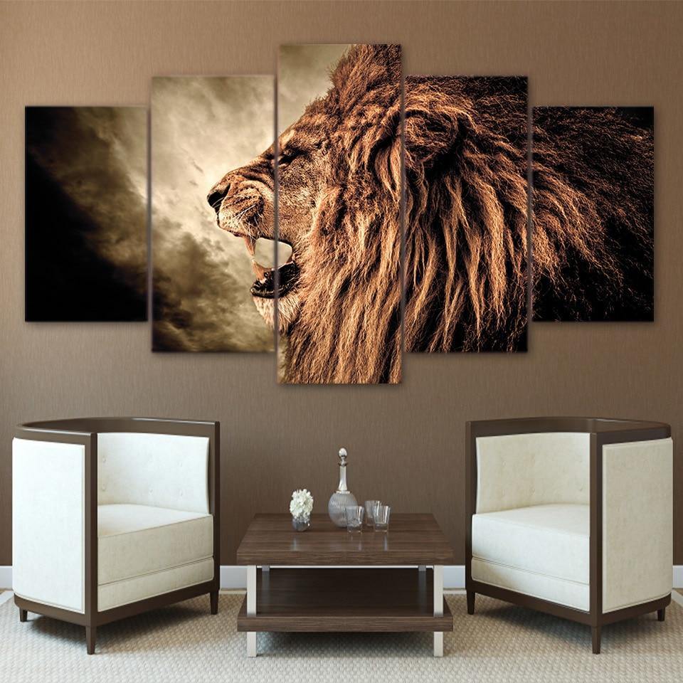 LION RUGISSANT - Tableau mural sur toile imprimée - Art-Cadre.fr