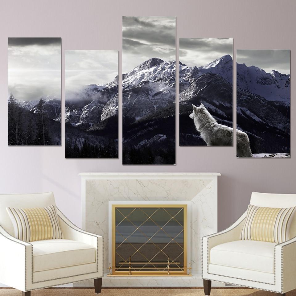LOUP DES MONTAGNES - Tableau mural sur toile imprimée - Art-Cadre.fr