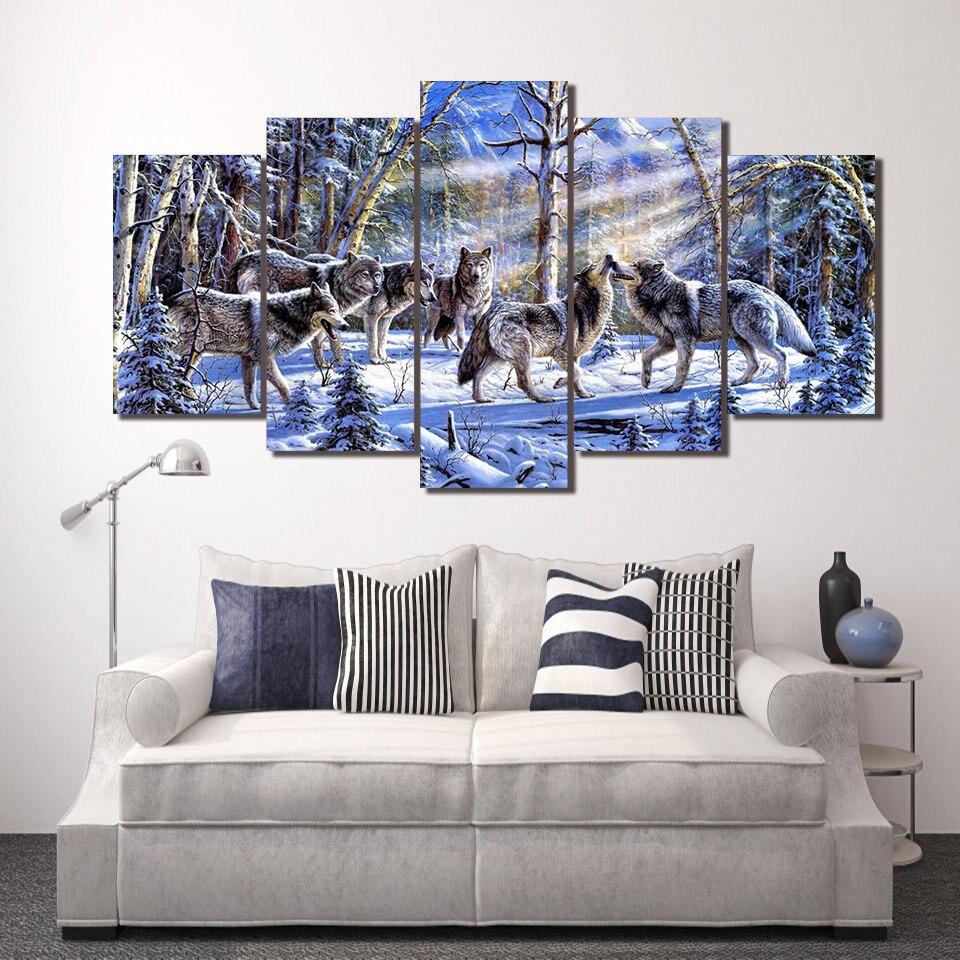 MEUTE DE LOUPS - Tableau mural sur toile imprimée - Art-Cadre.fr