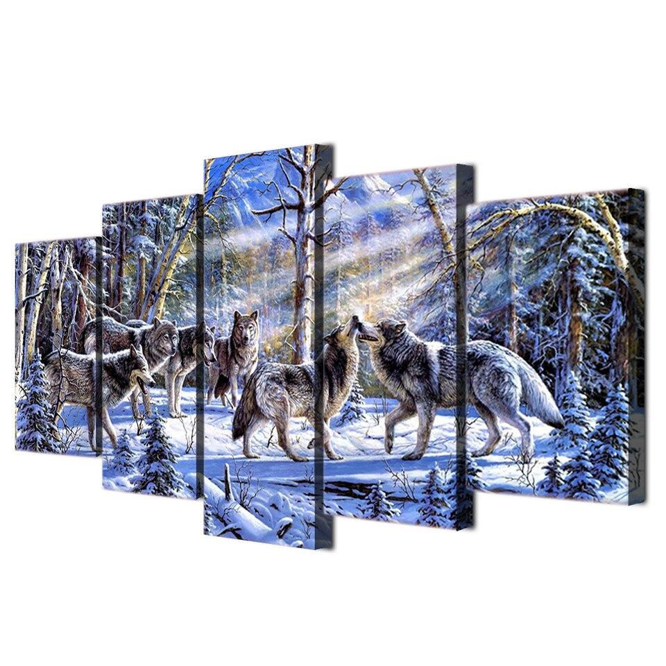 MEUTE DE LOUPS - Tableau mural sur toile imprimée - Art-Cadre.fr