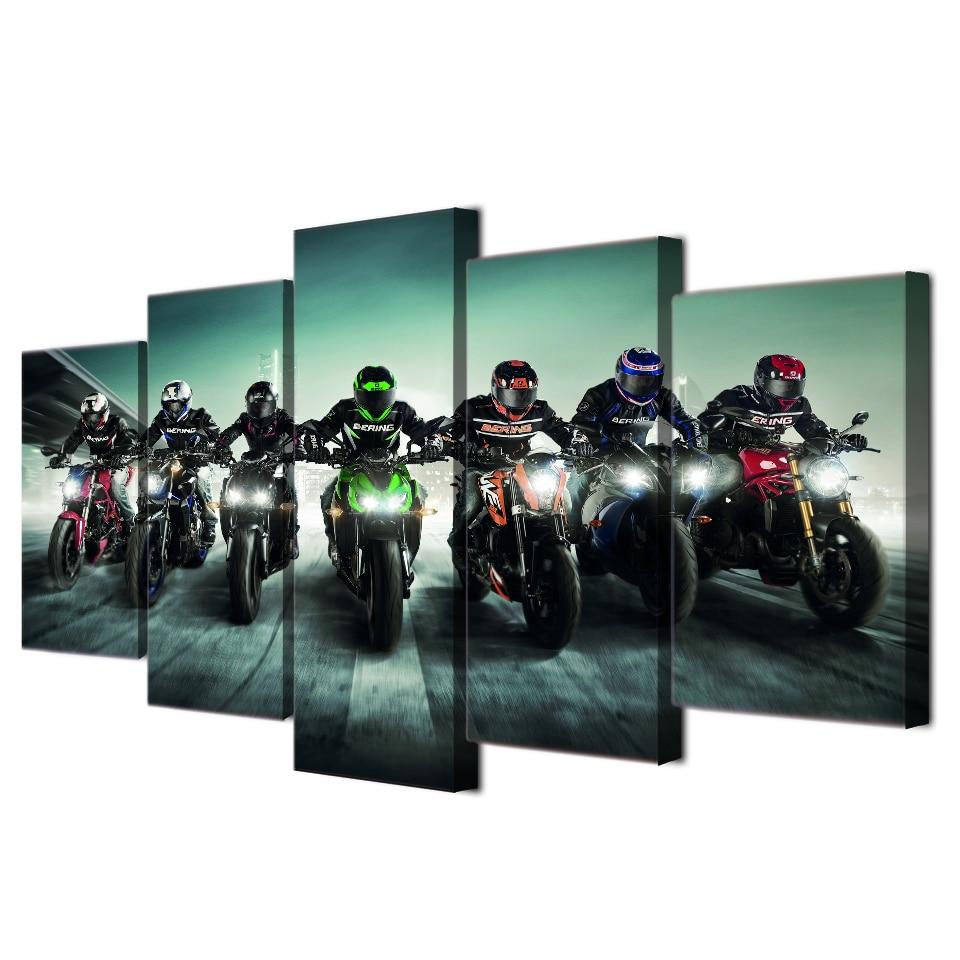 MOTOS AU DÉPART - Tableau mural sur toile imprimée - Art-Cadre.fr