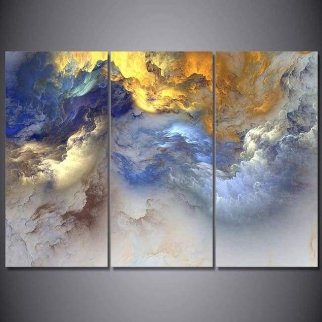 NUAGES BLEUS ET JAUNES - Tableau mural sur toile imprimée - Art-Cadre.fr