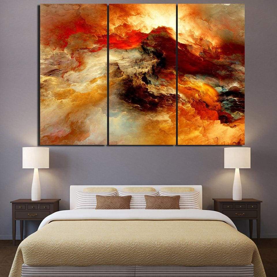 NUAGES ORANGÉS - Tableau mural sur toile imprimée - Art-Cadre.fr