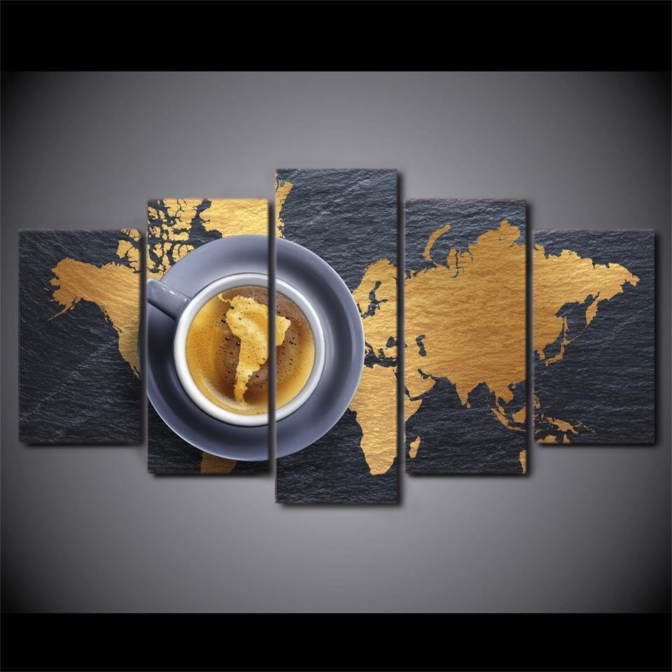 ORIGINE DU CAFÉ - Tableau mural sur toile imprimée - Art-Cadre.fr