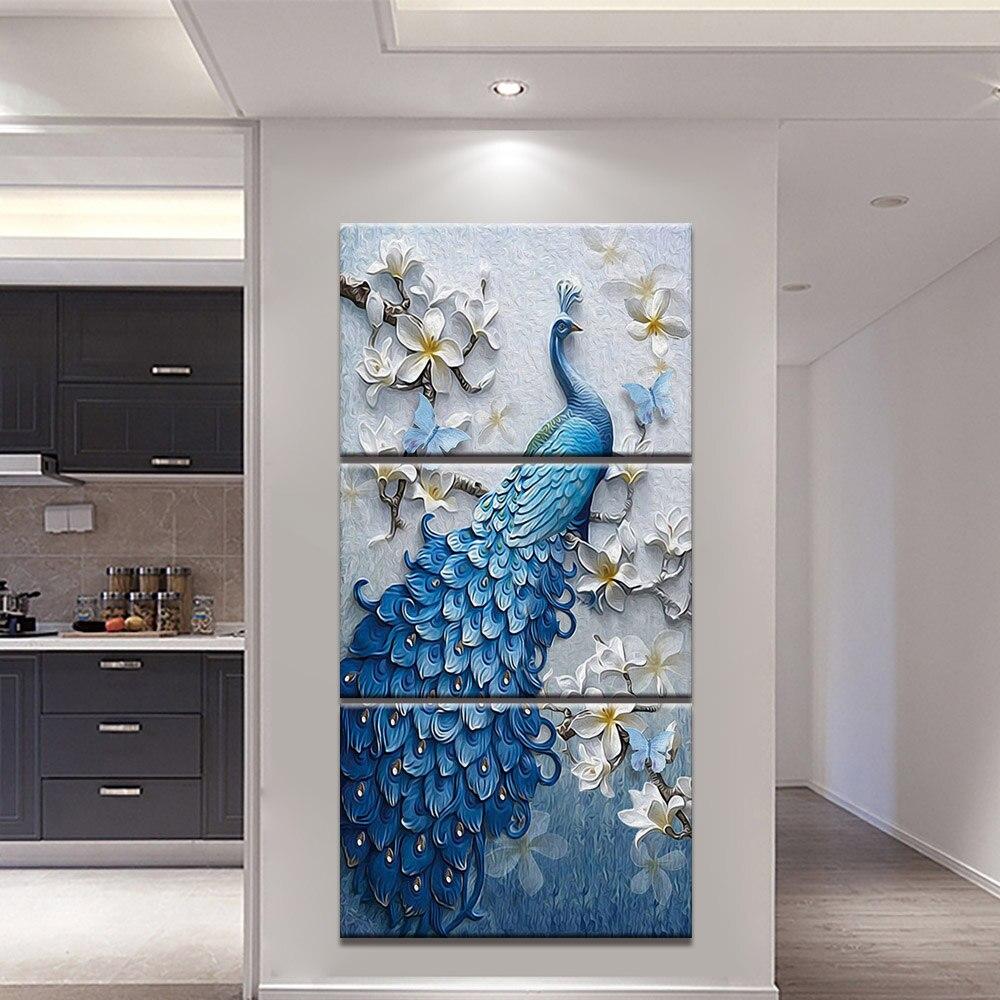 PAON SUR LA BRANCHE - Tableau mural sur toile imprimée - Art-Cadre.fr