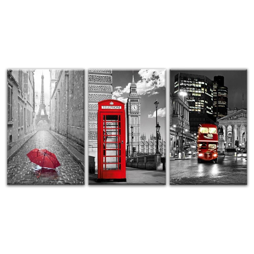 PARIS ET LONDRES - Tableau mural sur toile imprimée - Art-Cadre.fr
