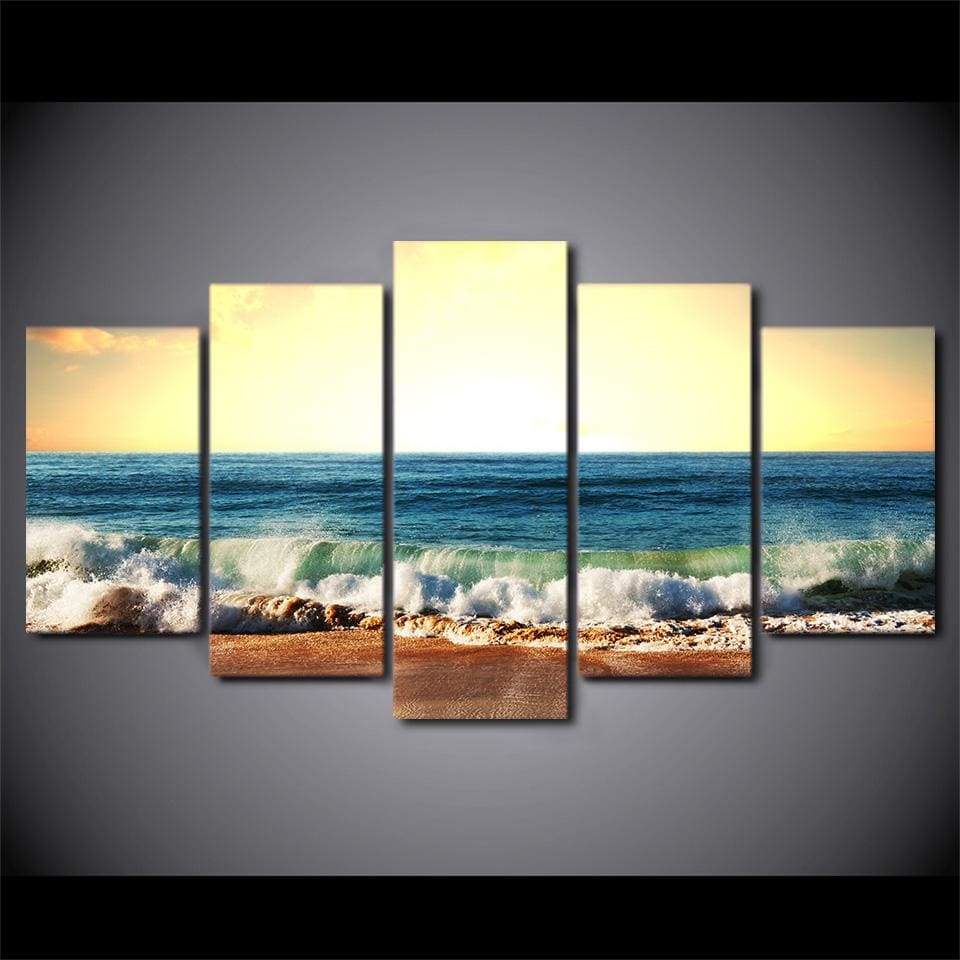PETITES VAGUES - Tableau mural sur toile imprimée - Art-Cadre.fr