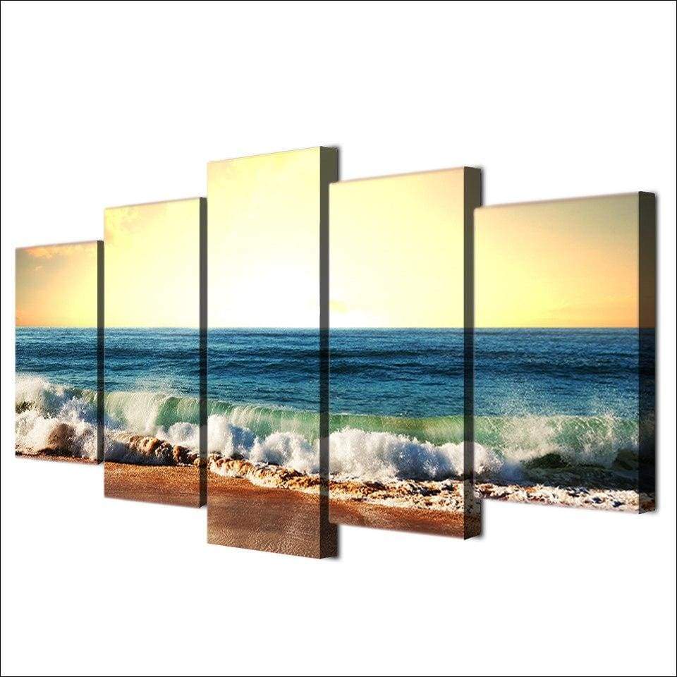 PETITES VAGUES - Tableau mural sur toile imprimée - Art-Cadre.fr