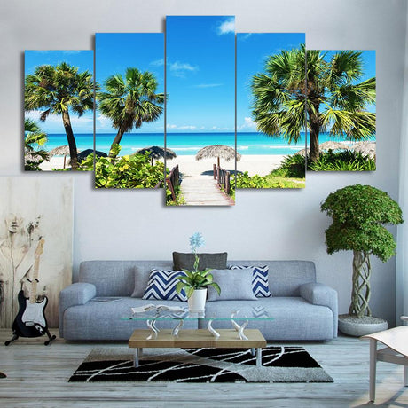 PLAGE DE L'HÔTEL - Tableau mural sur toile imprimée - Art-Cadre.fr