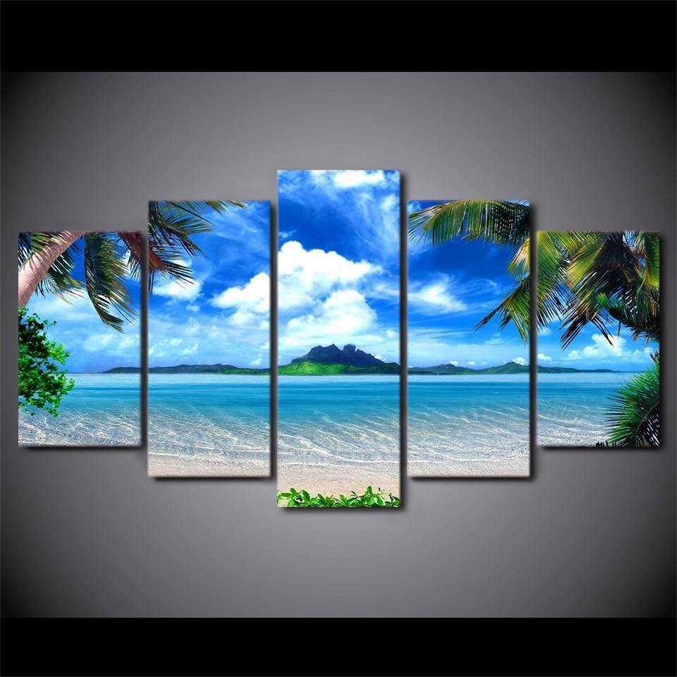 PLAGE PARADISIAQUE - Tableau mural sur toile imprimée - Art-Cadre.fr