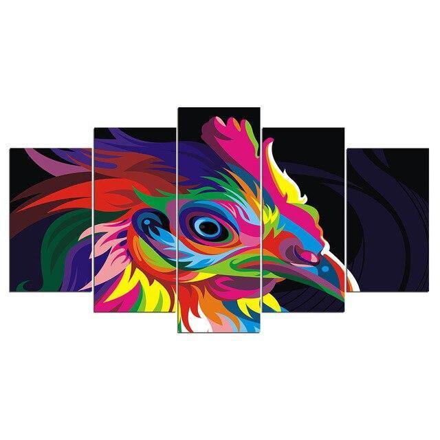 POULE, POLYCHROME - Tableau mural sur toile imprimée - Art-Cadre.fr