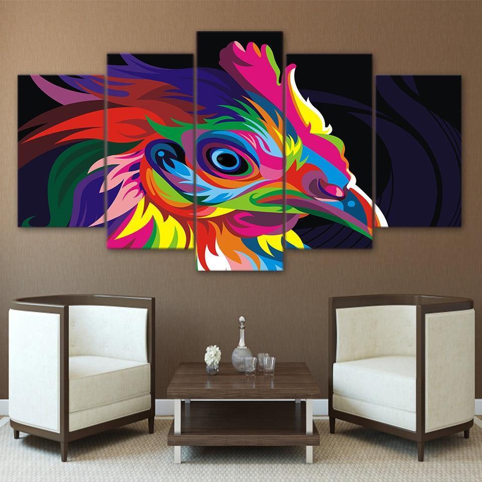 POULE, POLYCHROME - Tableau mural sur toile imprimée - Art-Cadre.fr
