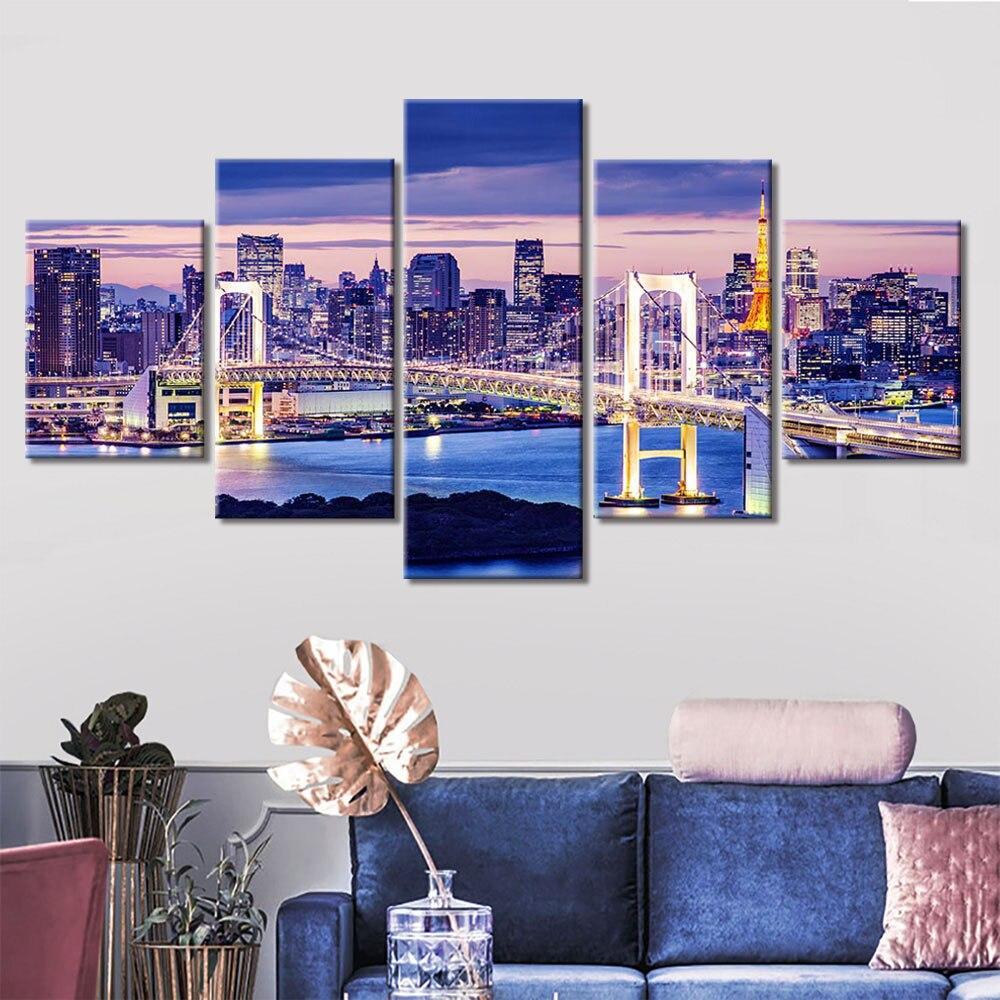 RAINBOW BRIDGE, TOKYO - Tableau mural sur toile imprimée - Art-Cadre.fr