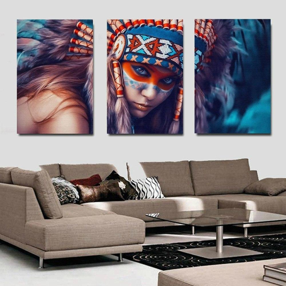 REGARD AMÉRINDIEN - Tableau mural sur toile imprimée - Art-Cadre.fr