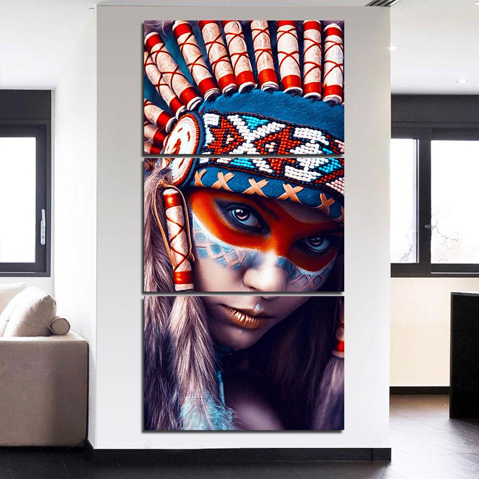 REGARD AMÉRINDIEN - Tableau mural sur toile imprimée - Art-Cadre.fr