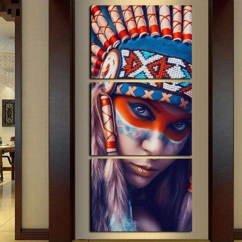 REGARD AMÉRINDIEN - Tableau mural sur toile imprimée - Art-Cadre.fr