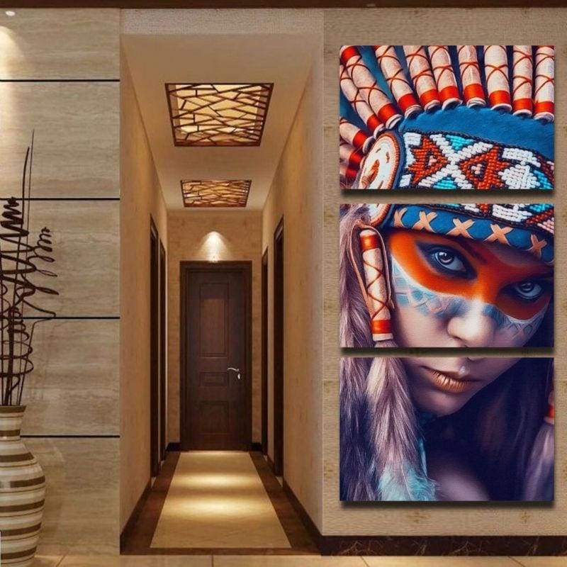 REGARD AMÉRINDIEN - Tableau mural sur toile imprimée - Art-Cadre.fr