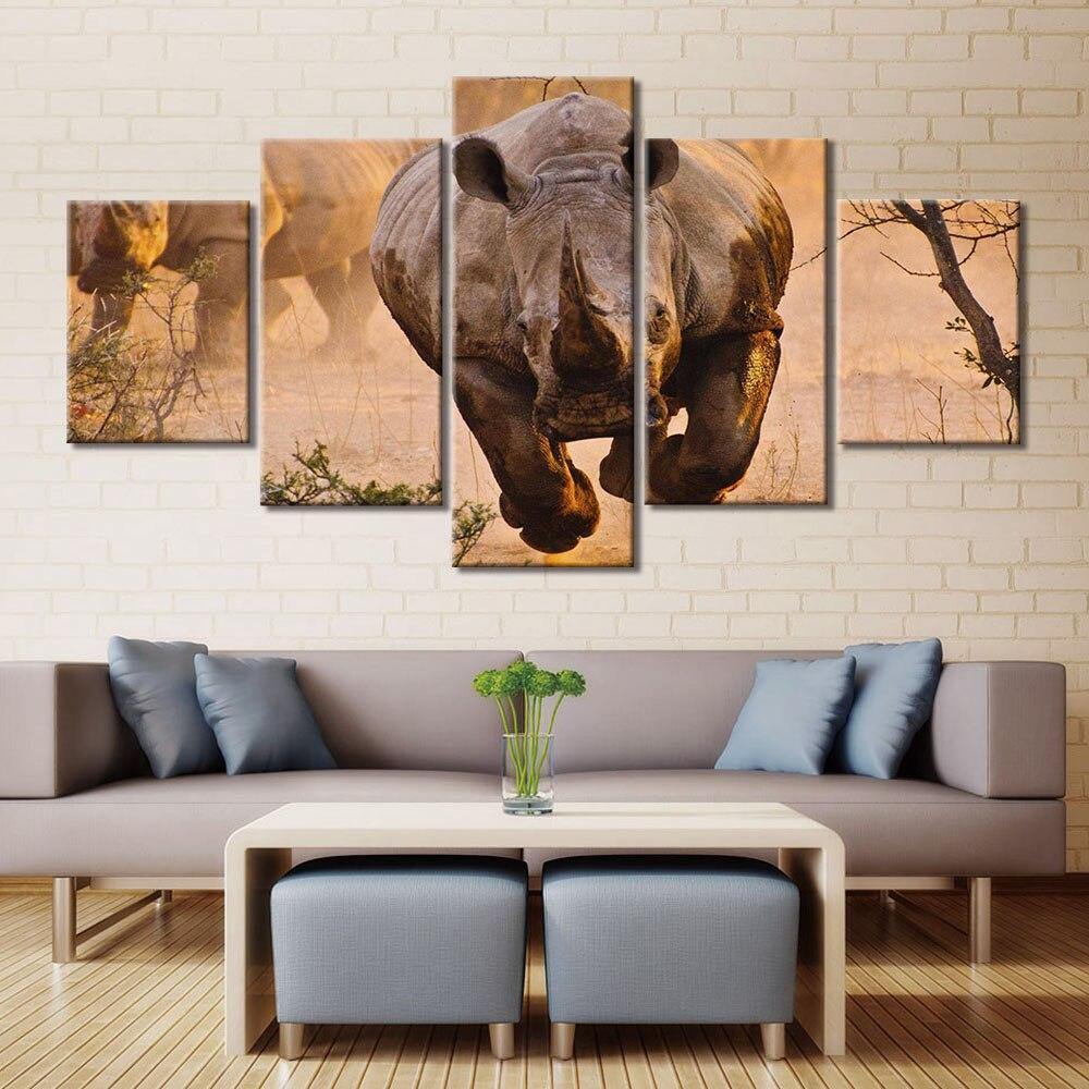 RHINOCÉROS - Tableau mural sur toile imprimée - Art-Cadre.fr