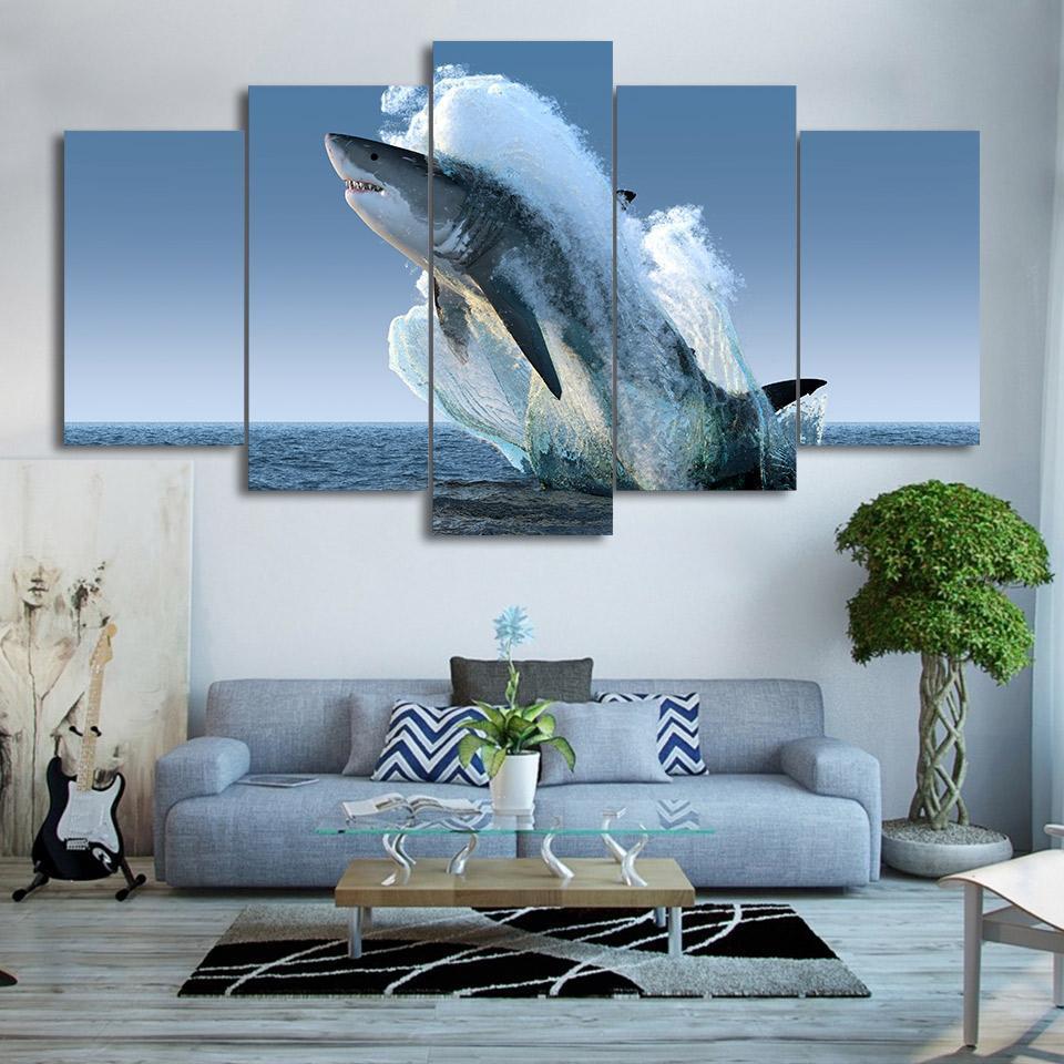 SAUT DE REQUIN - Tableau mural sur toile imprimée - Art-Cadre.fr
