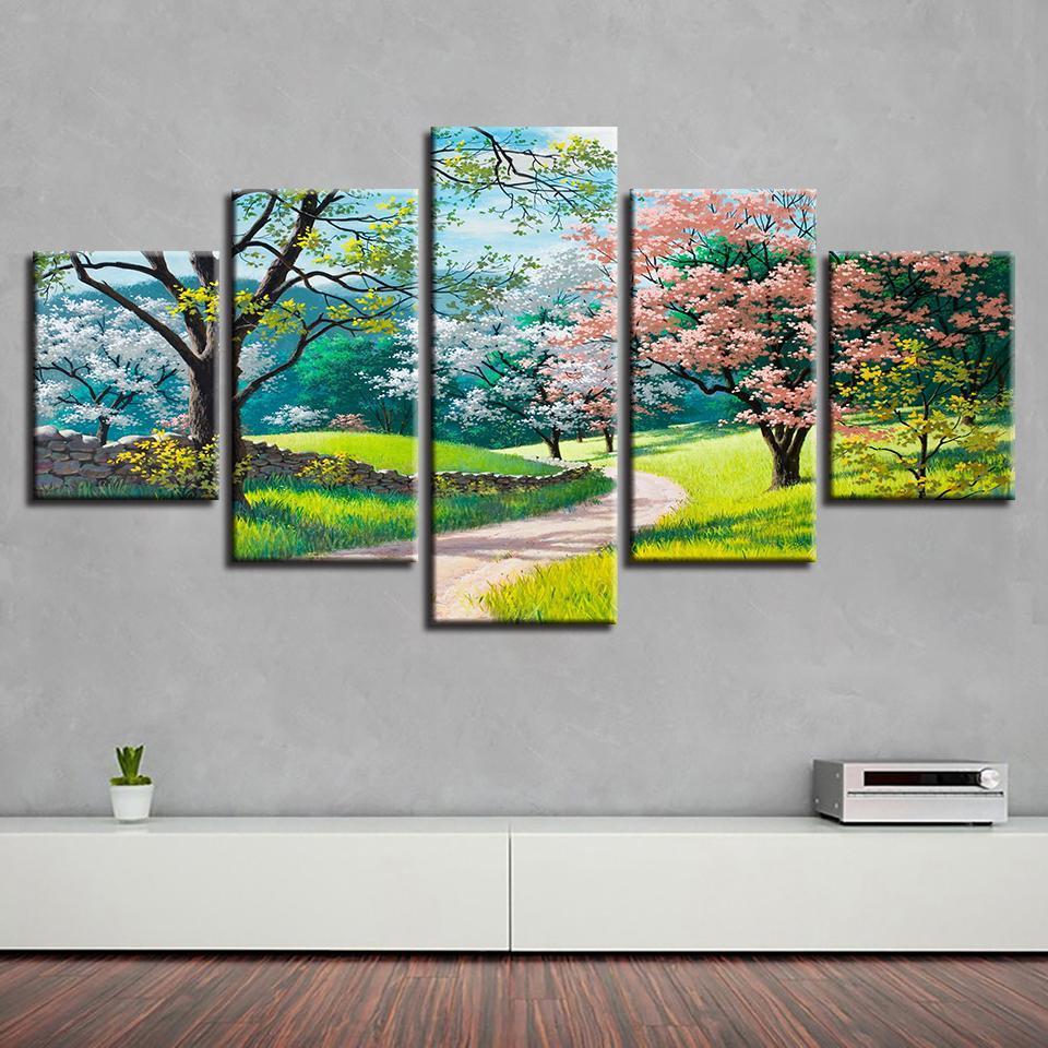 SENTIER PRINTANIER - Tableau mural sur toile imprimée - Art-Cadre.fr