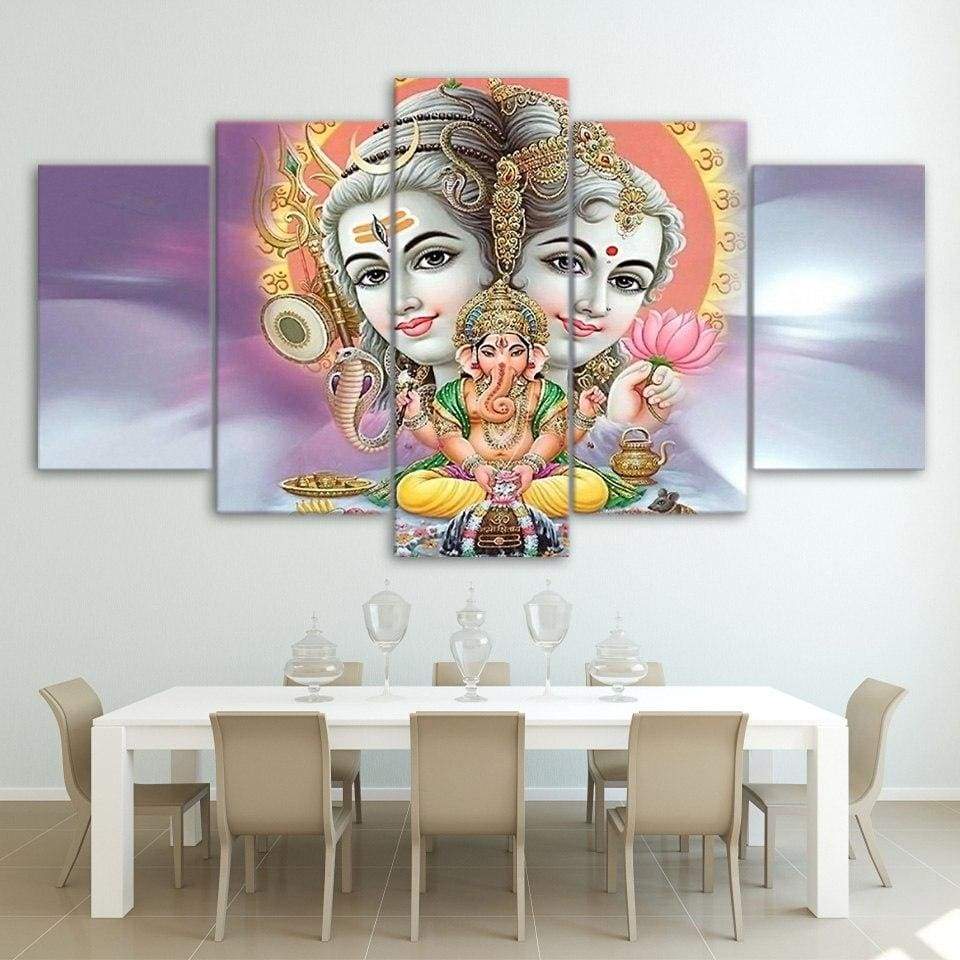 SHIVA & GANESH - Tableau mural sur toile imprimée - Art-Cadre.fr