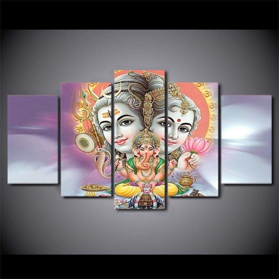 SHIVA & GANESH - Tableau mural sur toile imprimée - Art-Cadre.fr