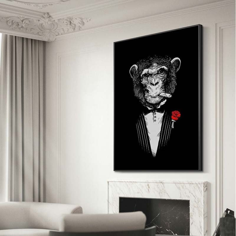 cadre singe en costume