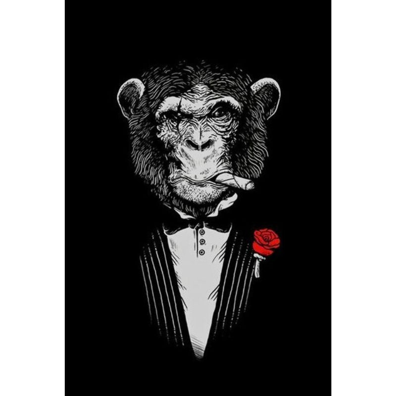 tableau singe en costume