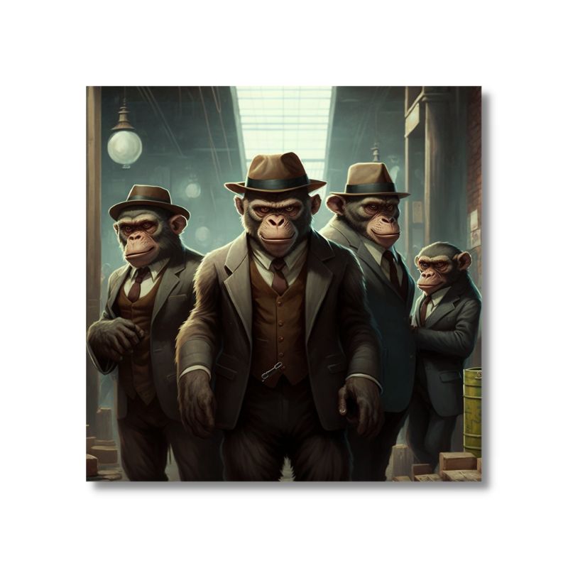 tableau singe mafia toile