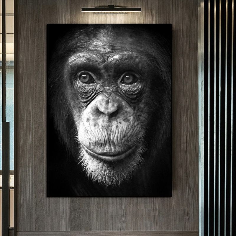 tableau singe noir et blanc