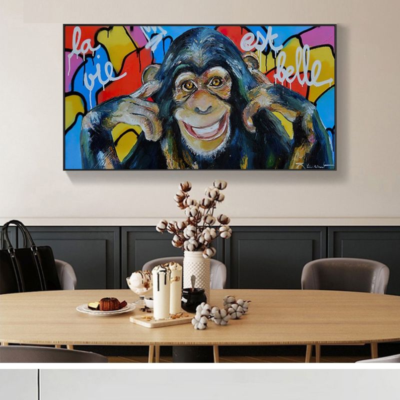Tableau singe pop art cadre