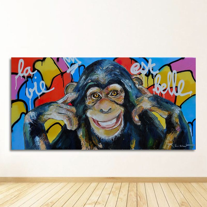 Tableau singe pop art toile