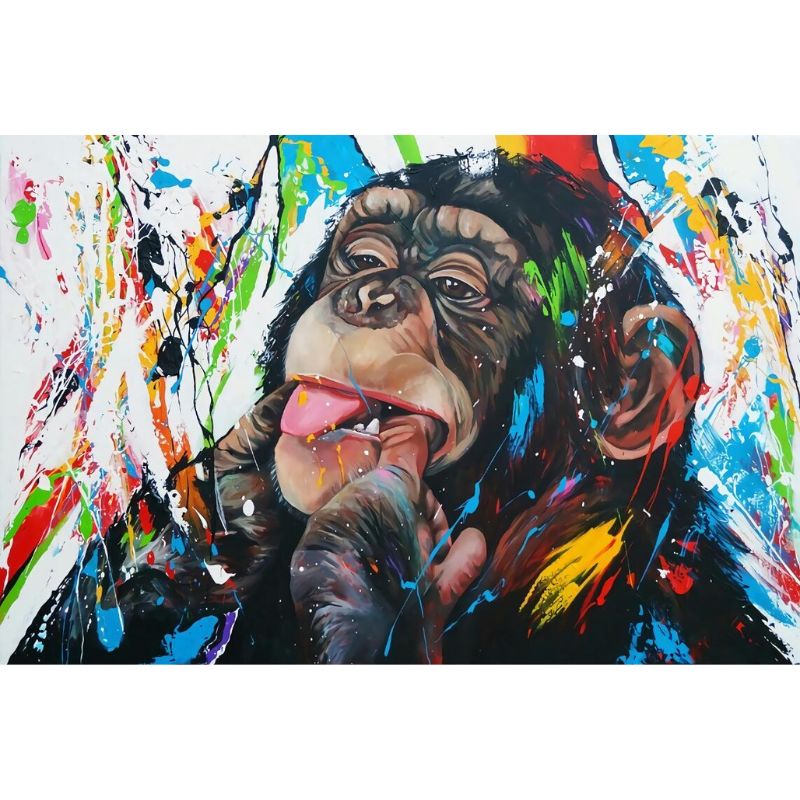 tableau singe qui fait la grimace