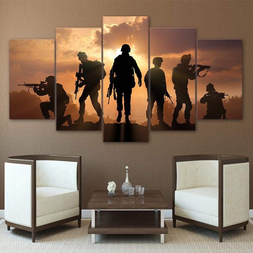 SOLDATS EN OPÉRATION - Tableau mural sur toile imprimée - Art-Cadre.fr