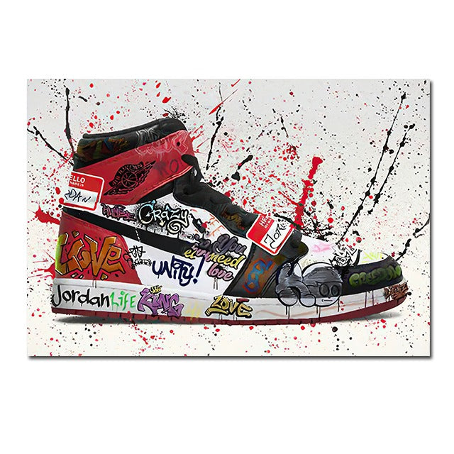 tableau street art air jordan toile