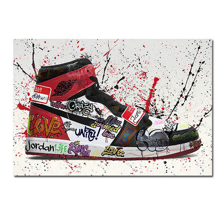 tableau street art air jordan toile