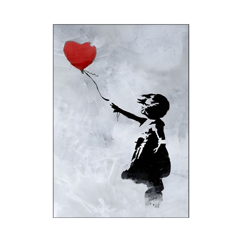 tableau street art ballon rouge toile