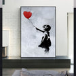 tableau street art ballon rouge