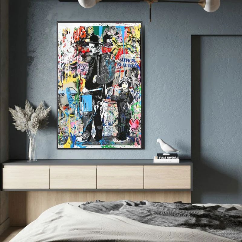 Tableau street art charlie chaplin